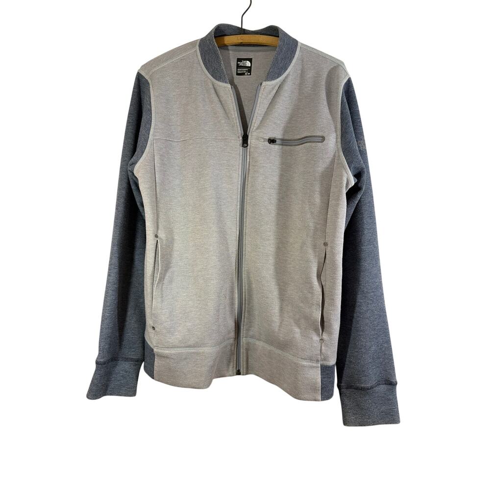 The North Face Men's M Blue Gray Jacket Full Zip Front Zip Pocket Measurements